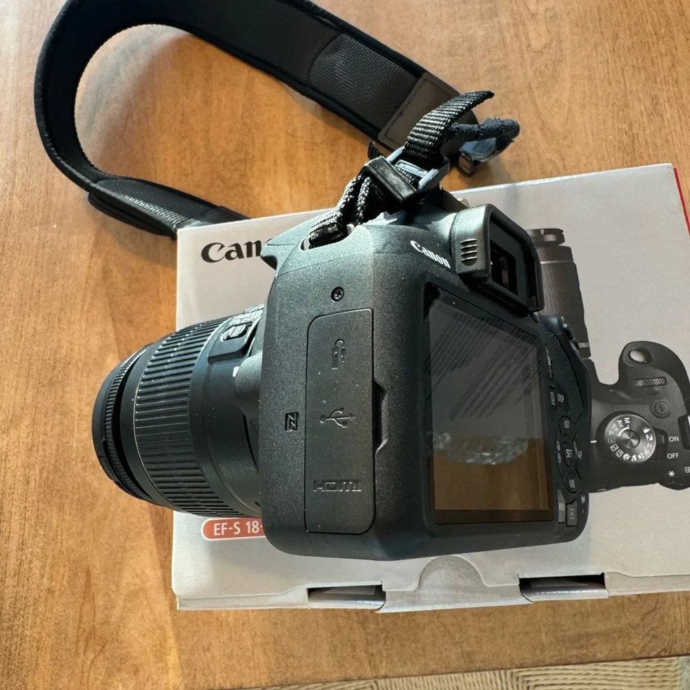 Canon EOS Rebel T7 Black DSLR Camera 1 year old